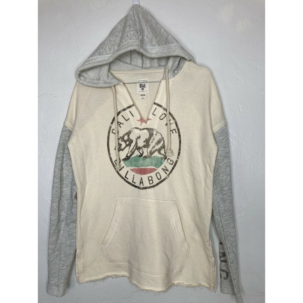 Billabong Medium Cali Love Raw Hem Bear Hoodie